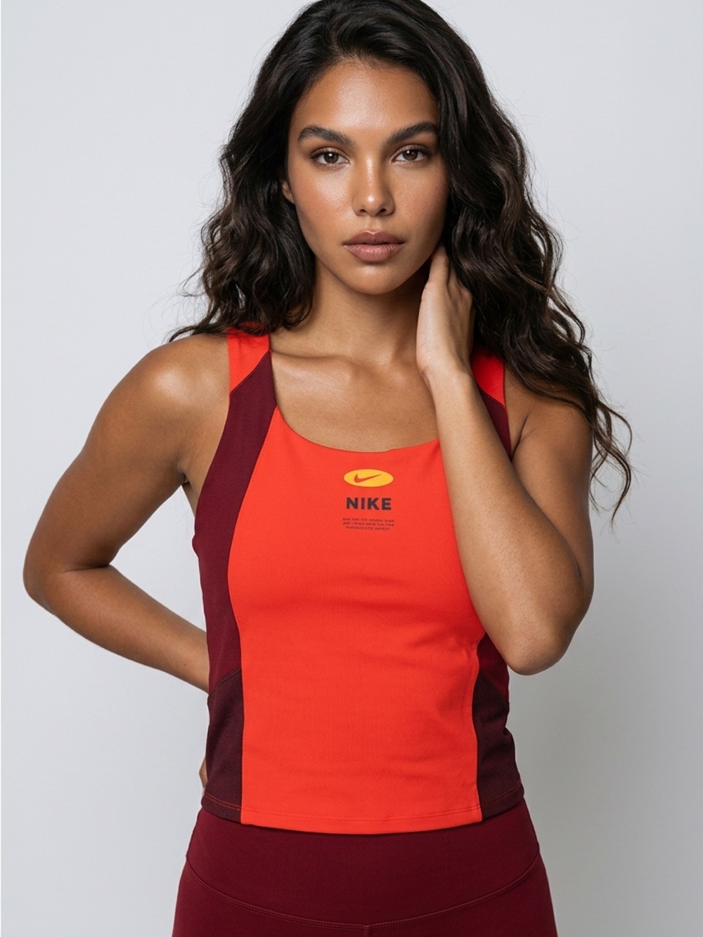 Nike Red And Burgundy Dri-FIT Performance Tee
